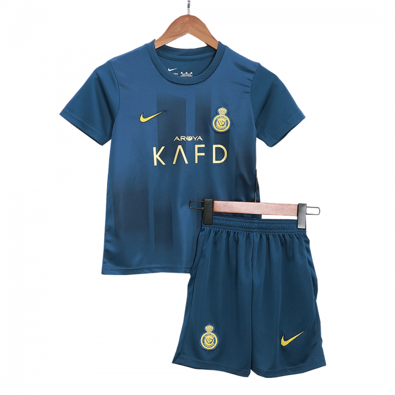 Al Nassr 2023/24 Away Blue Kids Kit