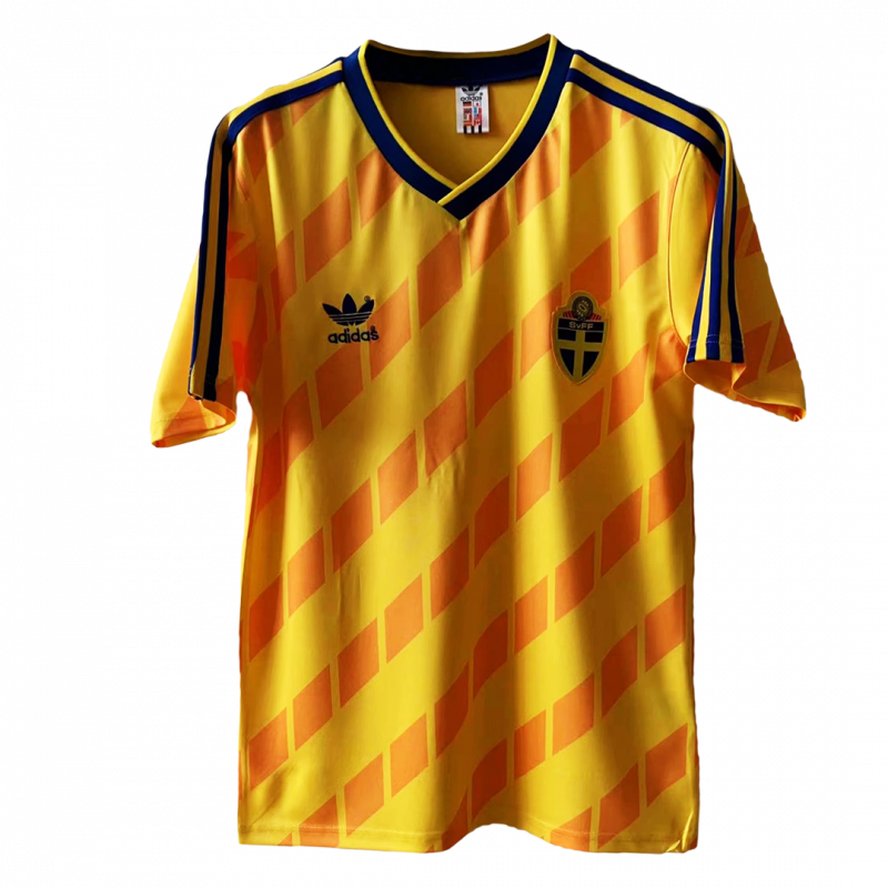 Sweden 1988 Home Yellow Retro Jersey