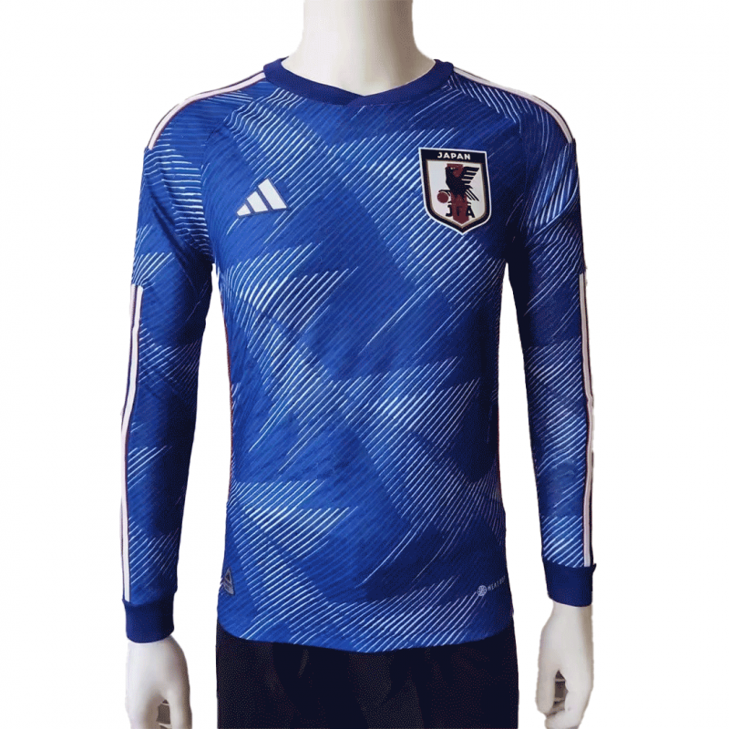 Japan 2022 Home Blue Player Version Long Sleeve Jersey