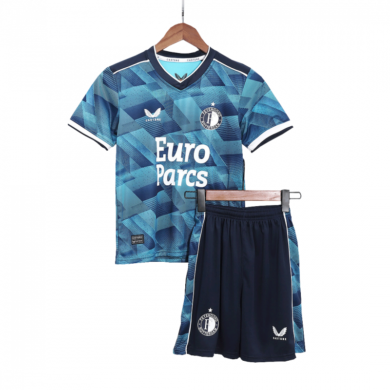 Feyenoord 2023/24 Away Blue Kids Kit