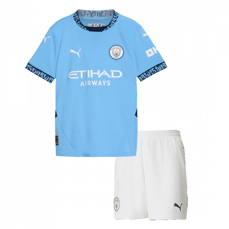 Manchester City 2024/25 Home Blue Kids Kit