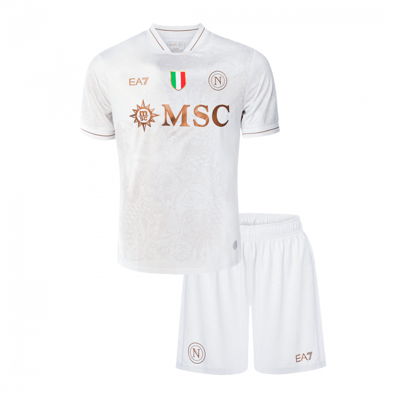 Napoli 2025/26 Away White Kids Kit