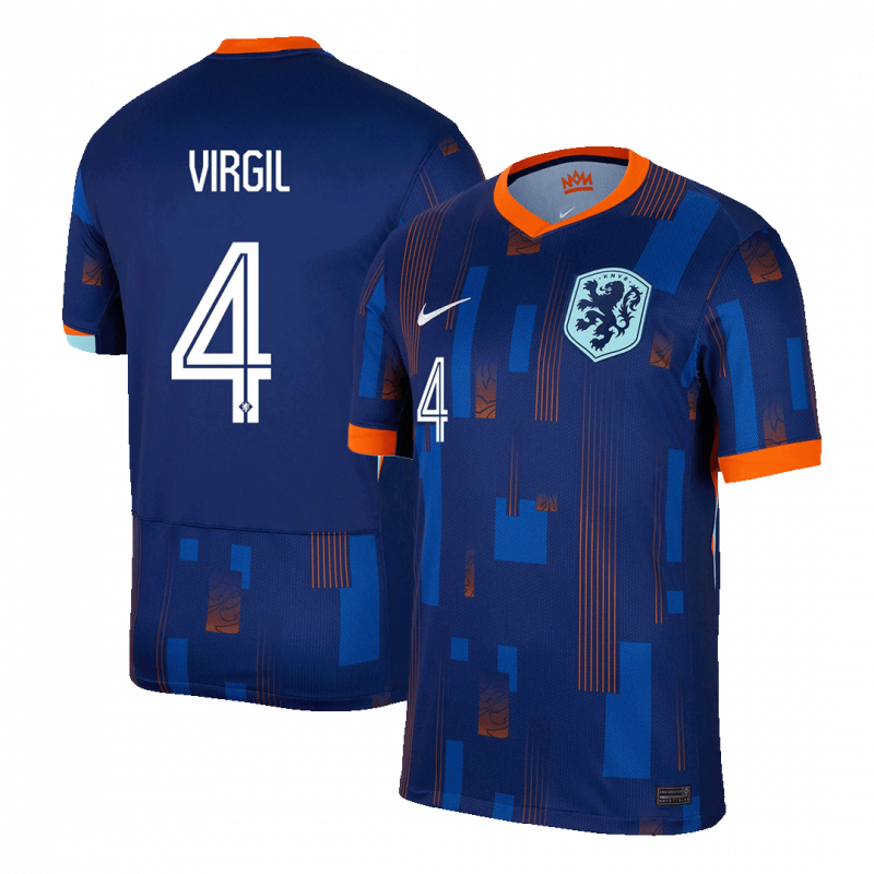 VIRGIL #4 Netherlands 2024 Away Blue Jersey