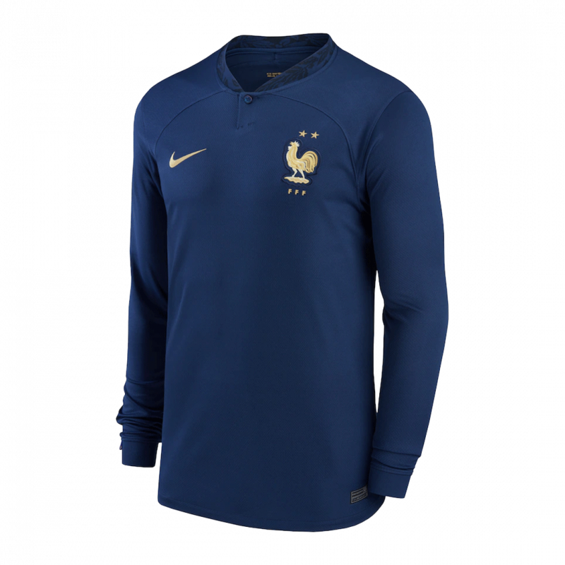 France 2022 Home Blue Long Sleeve Jersey