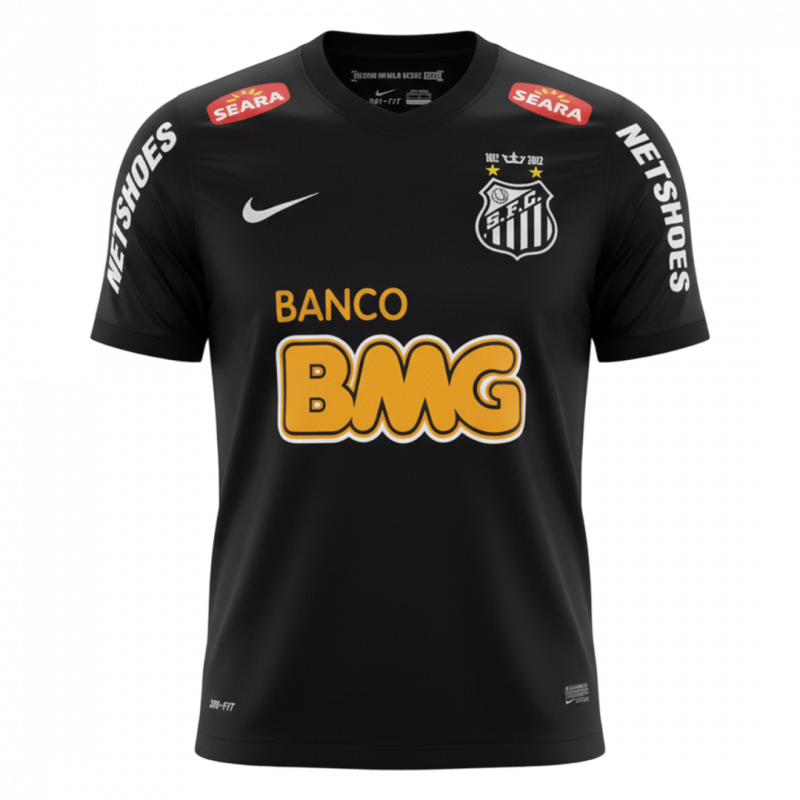 Santos FC 2011/12 Away Black Retro Jersey