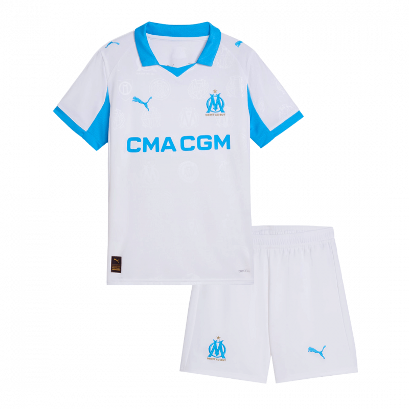 Marseille 2025/26 Home White Kids Kit