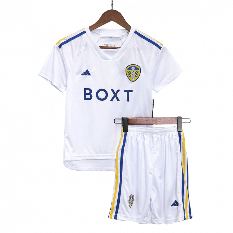 Leeds United 2023/24 Home White Kids Kit
