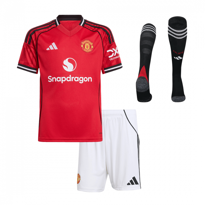 Manchester United 2025/26 Home Red Kids Kit