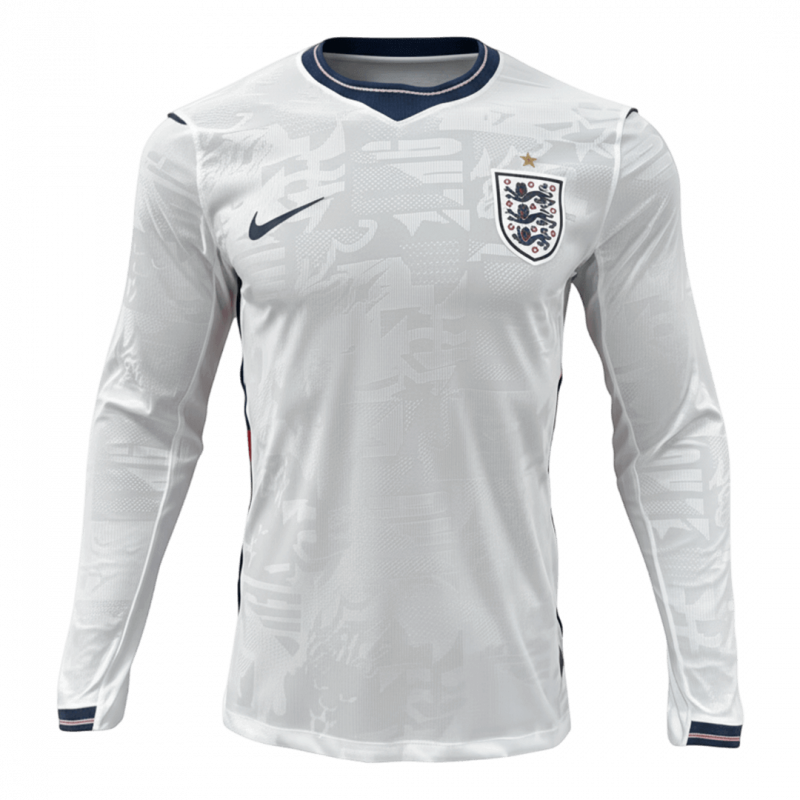 England 2026 Home White Player Version Long Sleeve Jersey