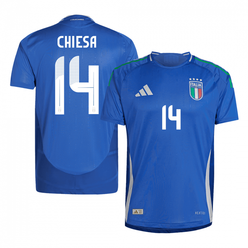 CHIESA #14 Italy 2024 Home Blue Player Version Jersey