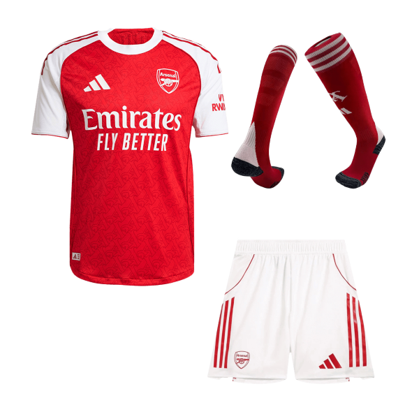 Arsenal 2025/26 Home Red Player Version Soccer Uniform Kit