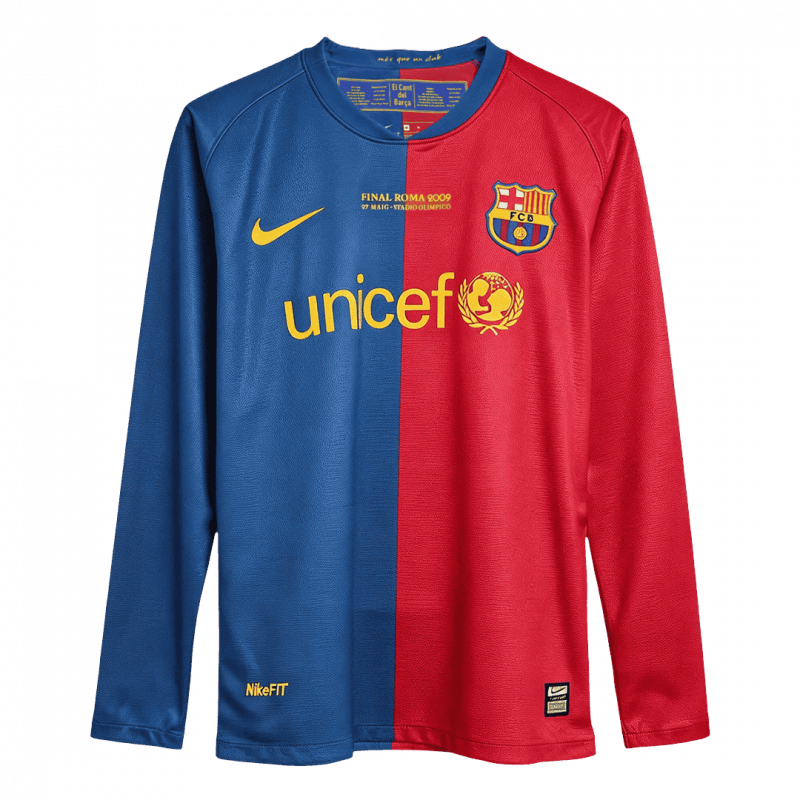 Barcelona 2008/09 Home Long Sleeve UCL Retro Jersey
