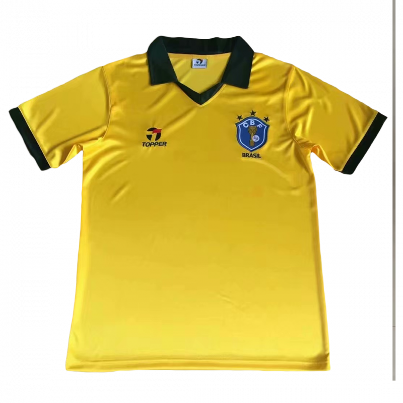 Brazil 1985 Home Yellow Retro Jersey