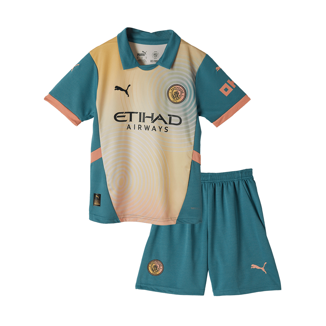 Manchester City 2024/25 Fourth Blue Kids Kit