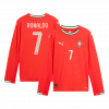 RONALDO #7 Portugal 2025 Home Red Long Sleeve Jersey