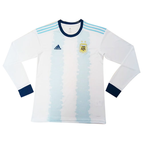 Argentina 2019 Home White Long Sleeve Retro Jersey