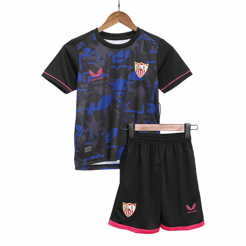 Sevilla 2023/24 Third Black Kids Kit