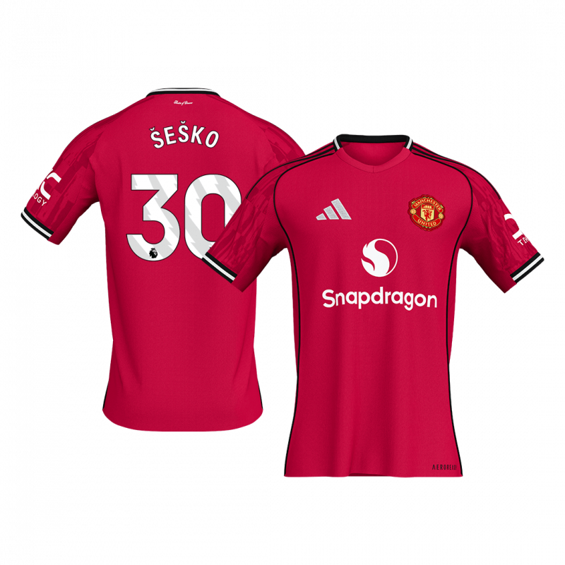 SESKO #30 Manchester United 2025/26 Home Red Premium Jersey