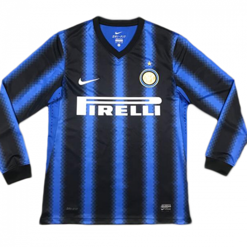 Inter Milan 2010/11 Home Black Long Sleeve Retro Jersey
