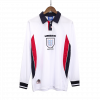 England 1998 Home White Long Sleeve Retro Jersey