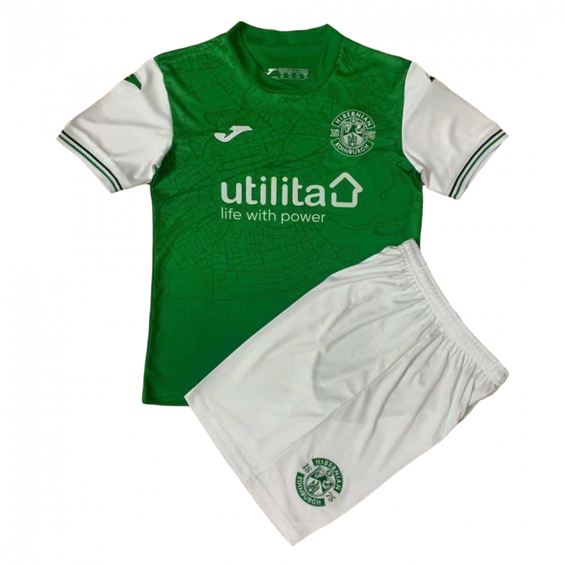 Hibernian 2021/22 Home White Kids Kit