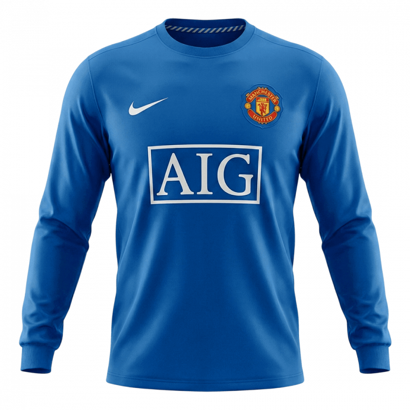 Manchester United 2008/09 Third Blue Long Sleeve Retro Jersey