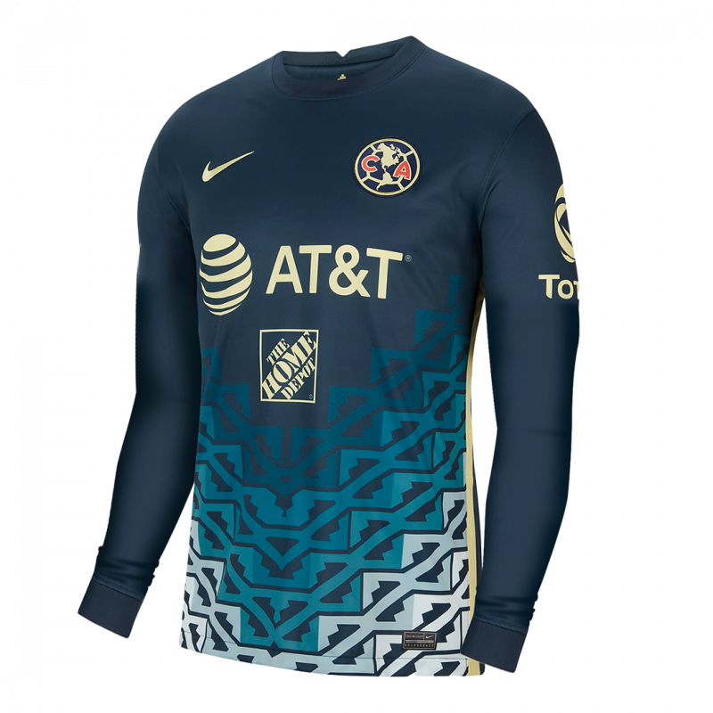 Club America 2021/22 Away Blue Long Sleeve Jersey