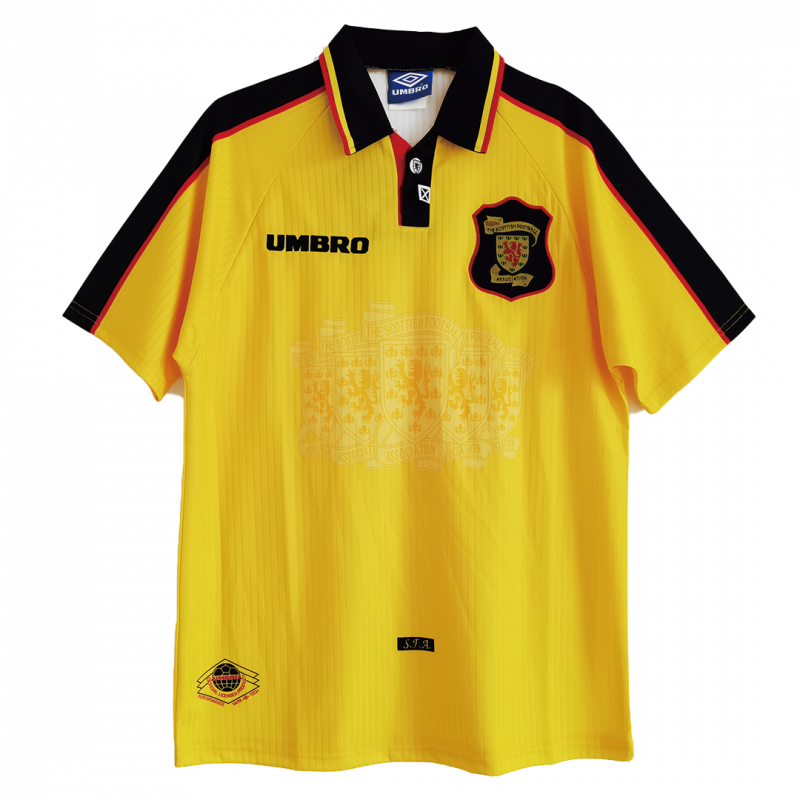 Scotland 1996/98 Away Yellow Retro Jersey