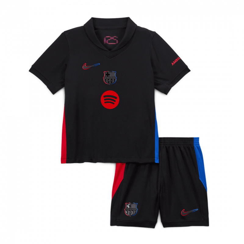 Barcelona 2024/25 Away Black Spotify Logo Without Text Kids Kit
