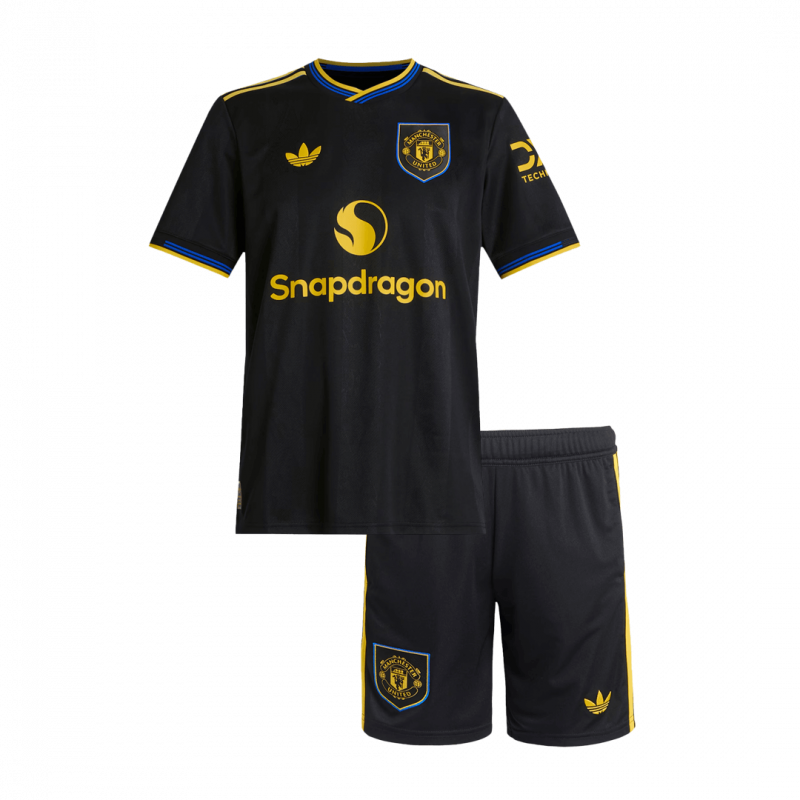Manchester United 2025/26 Third Black Kids Kit