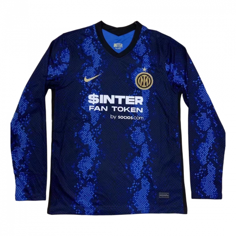 Inter Milan 2021/22 Home Blue Long Sleeve Jersey