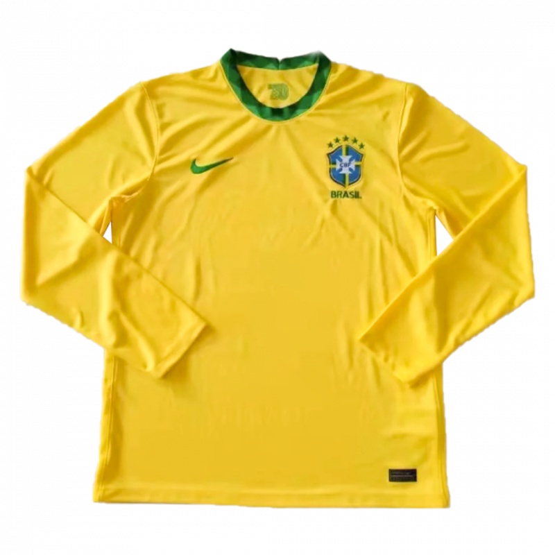 Brazil 2021 Home Yellow Long Sleeve Jersey