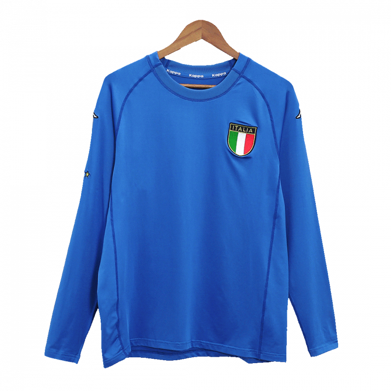 Italy 2000 Home Blue Long Sleeve Retro Jersey