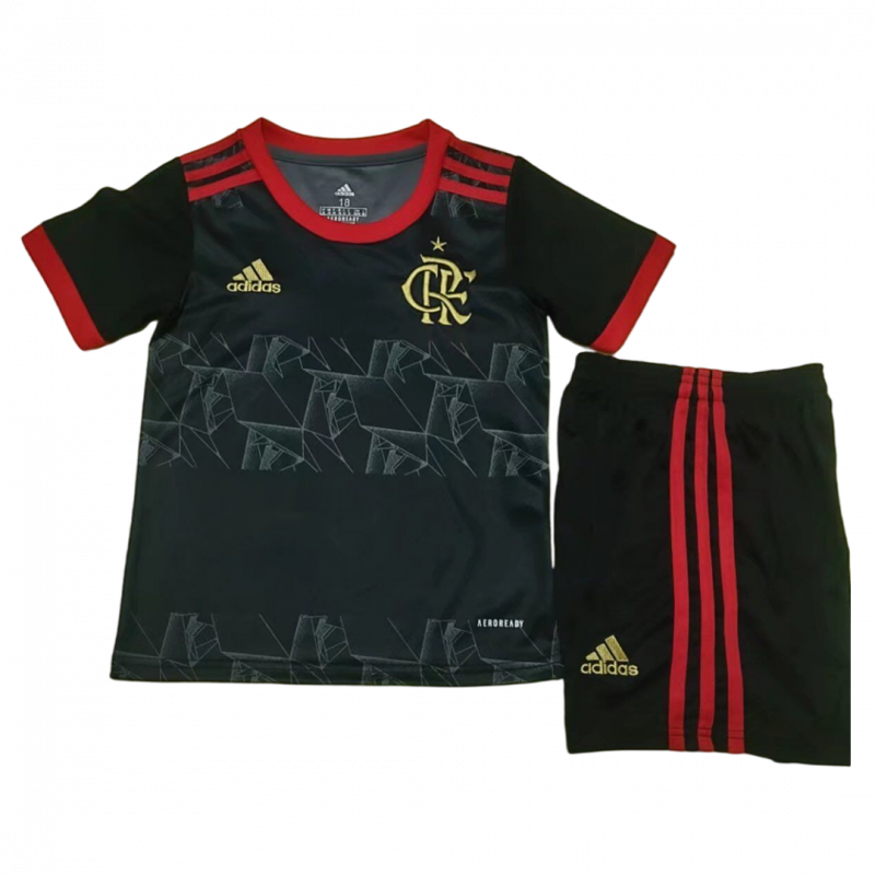 CR Flamengo 2021/22 Third Black Kids Kit