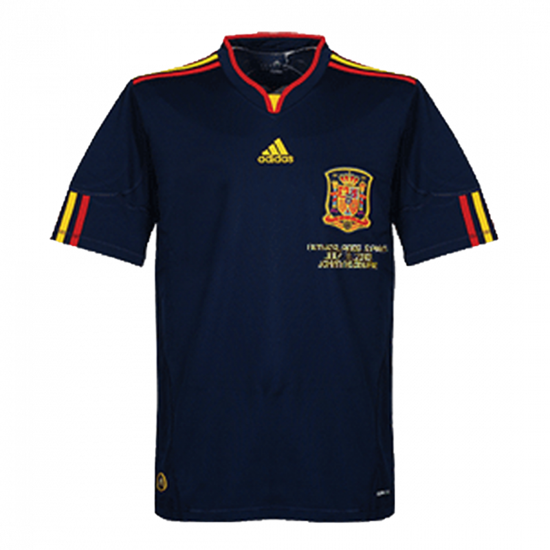 Spain 2010 Away Blue Retro Jersey
