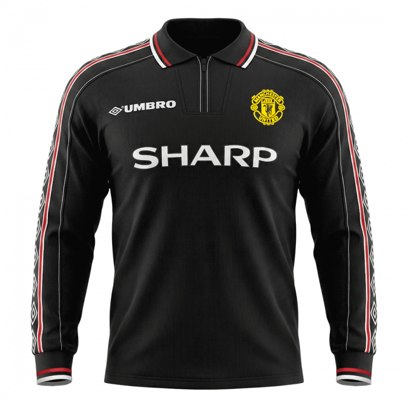 Manchester United 1998 Away Black Long Sleeve Retro Jersey