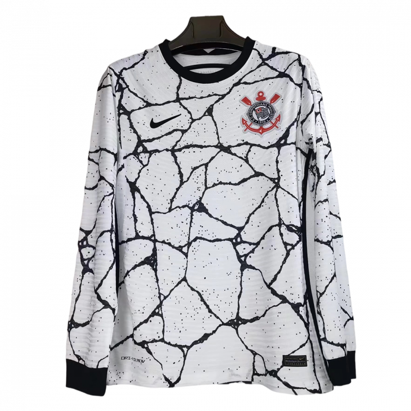 Corinthians 2021/22 Home White Player Version Long Sleeve Jersey