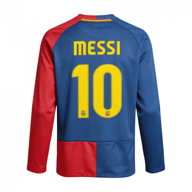 MESSI #10 Barcelona 2008/09 Home Long Sleeve UCL Retro Jersey