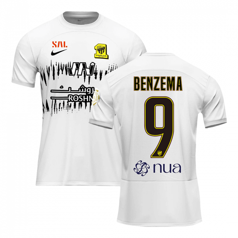 BENZEMA #9 Al Ittihad Saudi 2023/24 Away White Jersey