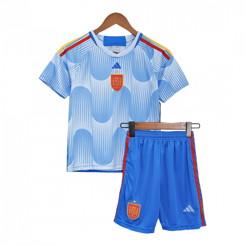 Spain 2022/23 Away Blue Kids Kit