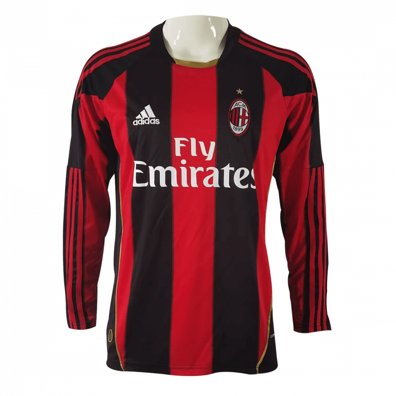 AC Milan 2010/11 Home Black Long Sleeve Retro Jersey
