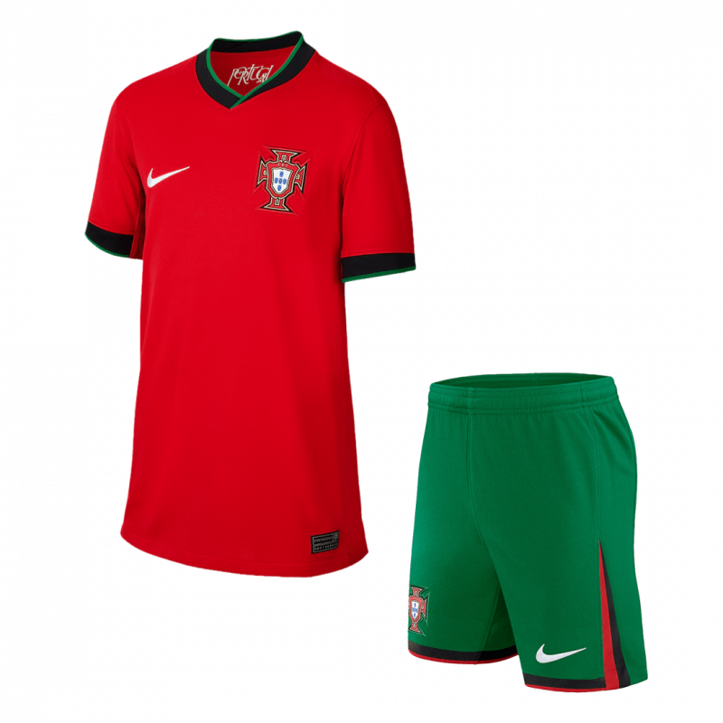 Portugal 2024 Home Red Kids Kit