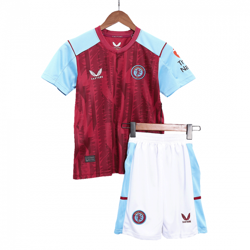 Aston Villa 2023/24 Home Red Kids Kit