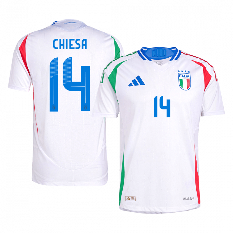 CHIESA #14 Italy 2024 Away White Player Version Jersey