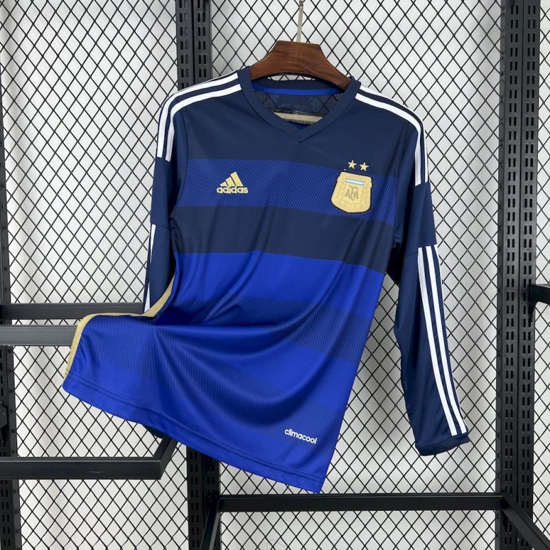 Argentine maillot foot 2014 Long Sleeve Retro Jersey
