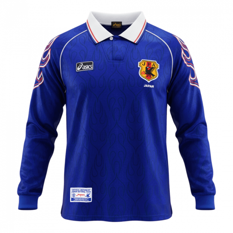 Japan 1998 Home Blue Long Sleeve Retro Jersey