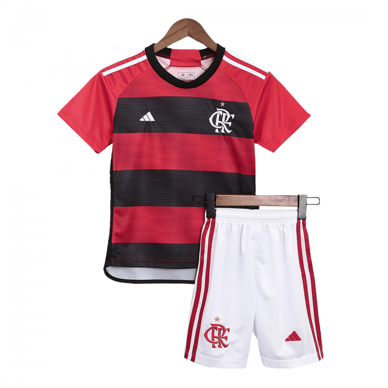 CR Flamengo 2023/24 Home Black Kids Kit