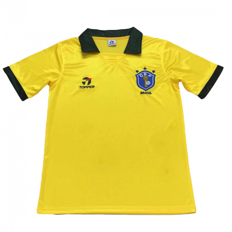 Brazil 1988 Home Yellow Retro Jersey