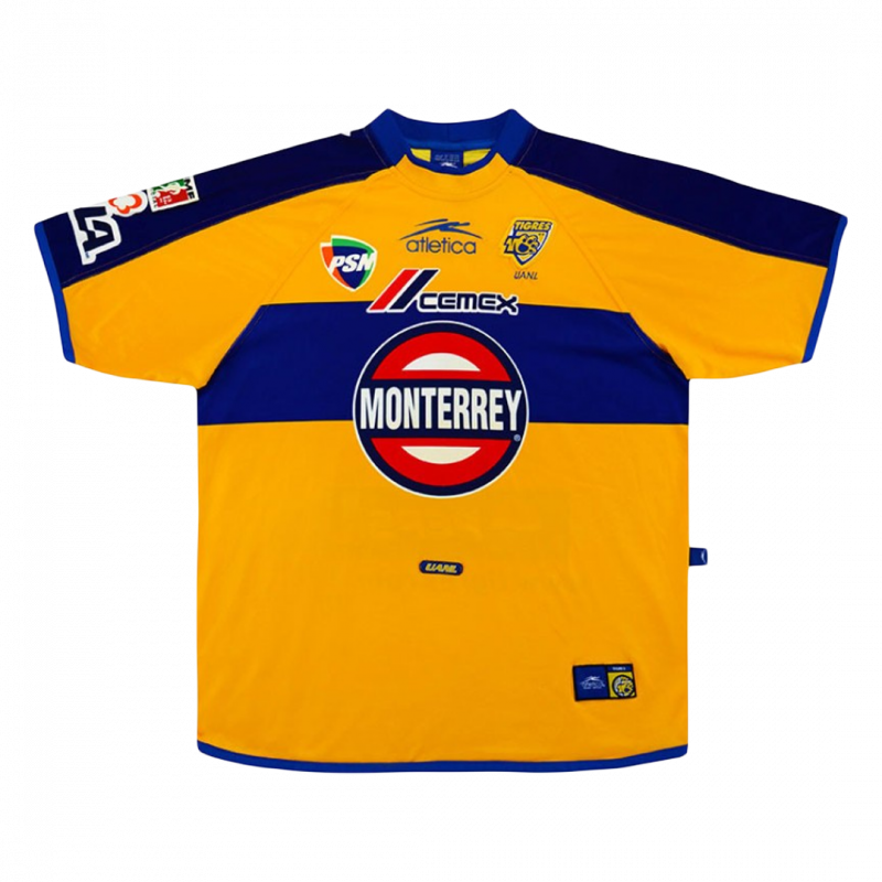 Tigres UANL 2001/02 Home Yellow Retro Jersey