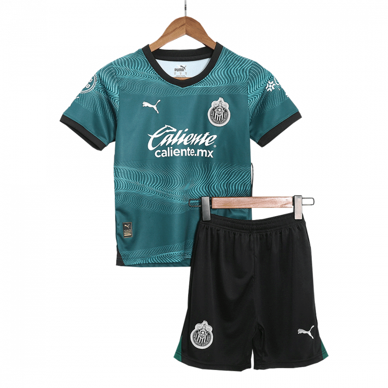 Chivas 2023/24 Third Green Kids Kit